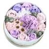 DHL FREE Valentine's Day Gift Toy Round Artificial Soap Flower Gift Box For Girl Friend Mother YT199501