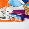Fashion Bag Feather Tribe Stampa Coperta da lancio Imitazione H Sciarpa di seta 130x130cm Coperte scialle stampate quadrate