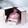 Bear Toy Eternal Life Flower Gift Box Double Door Rose Necklace Present Boxes Lipstick for Birthday Valentine's Day Presents