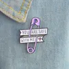 Letter safety pin Brooch Heart charm Brooches Enamel Lapel pins for love couple women men fashion jewelry