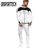 Men Fashion Tracksuit Set Spring Autumn Sweat Suit Set Mens Sporting Clothing Hoodie and Sweatpants 2 Pieces Jogger Outfit 210528