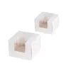 Emballage cadeau 20 pièces carré cuisson gâteau emballage boîte pâtisserie Mousse fête blanc Snack Dessert petites boîtes en papier