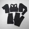 5 Piece Vital Seamless Yoga Set Women Workout Sport Wear Gym Clothing Short/Long Sleeve Crop Top High Waist Leggings Sports Suit 210813