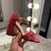 Diapositives Talons de créateurs Sandales à fond rouge pour femmes habillées d'été Sliders de luxe Top Fashion Cuir Talons hauts Chunky Blanc Noir Fête Banquet Slide Chaussures 2021 2022