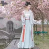 Stage Wear 2021 Summer Ancient Chinese Folk Dance Costume Donna Hanfu Tang Suit Fata Performance Retro Cardigan Dress Cosplay235S