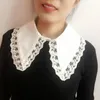 Korean Women Girl Chiffon False Fake Collars Embroidery Floral Lace Pointed Lapel Decorative Half-Shirt Blouse Removable Chocker