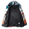 Männer Reißverschlussjacke Briefdruck Kleidung Straße Hip-Hop-Stil Outdoor Kontrastfarbe Top Herbst Frühling lockere Mäntel Mode Kartendruck Ins