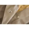 BBWM Women Fashion Faux Leather Pockets Oversized Jacket Vintage Long Sleeve Side Vents Coat Female Chic Tops 210520