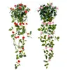 장식용 꽃 화환 인공 식물 가짜 로즈 홈 장식 살롱 액세서리 파티 발코니 웨딩 마리화 바구니 장식