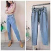 Vintage droite taille haute jean femmes petit ami maman rue Denim jean avec ceinture ample grande taille jean Mujer rétro 211112