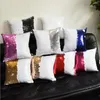 Sequin Pillow Case Sublimation Mermaid Cushion Cover DIY Reversible Glitter Dekorativ kuddecase 40 * 40cm Heminredning 10 Stil BT1194