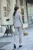 بدلات نسائية بليزرز 2021 أزياء رمادية رمادية السترة والنساء بانت والسترة مجموعة السيدات الأعمال التجارية ارتداء الملابس