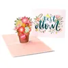 Greeting Cards 3D -Up Flowers Christmas Card Gifts Postcard Heart FlowerTree Wedding Invitations With Empty