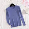 Kvinnor Winter Pullover Tröja Försäljning Toppkvalitet Candy Color Basic Knitwear Rosa Linning Jumpers Roupa Feminina 210430