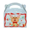 3d Boże Narodzenie Treść Pudełka na wakacje Xmas prezentuje Papier Pudełko Party Favor Supplies Candy Cookie Wrapping Boxes Elf Santa Snowman Renifer FHH21-843