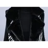 冬のファッションプラスサイズロングヒョウブラックベスト女性コートダウンカラーチュニック厚い暖かいウイストコート服レディース210514