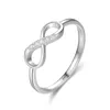 925 Sterling Silver Ring Infinity Forever Love Knot Promise Jubileum CZ Simulerade diamantringar för kvinnor251q