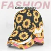 Sunflower Ponytail Baseball Cap 4 färger Messy Bulls Pony Caps Woman Trucker Kepsar Cyz3319