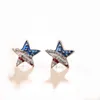 Горячая мода звезда форма американский флаг серьги хрустальные ушные шпильки День независимости 4 июля ювелирные изделия Q0709