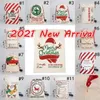 Yeni Noel Santa Sacks Tuval Pamuk Çantalar Büyük Ağır Drawstring Hediye Çantaları Kişiselleştirilmiş Festival Partisi Noel Dekorasyon