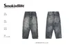 Rooklife Heren 2022 Tooling Wash Make Old Hair Geel Mes Cut Cross Cattle Jeans