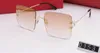 Fashion Classic design Rimless Sunglasses Polarized 2023 Luxury Sunglasses For Women Pilot Sun Glasses UV400 Eyewear Metal Square Frame Polaroid Lens 0153