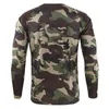 Heren Tactische Sneldrogende T-shirt Camouflage Camo Fitness Ademend Ademend Lange Mouw Tops Outdoor Military US Army Combat T-shirts 220308