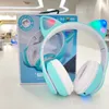 Draadloze headset Mooie Kat Oortelefoon LED-hoofdtelefoons voor iPhone Samsung PC-laptop