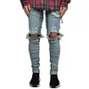 Mens mode kläder slim passform jeans skinny denim distressed stretchy byxor man byxor s-3xl rippade för män 2021 män