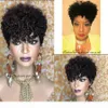 짧은 Sassy Curl Pixie Cut Wigh Kinky Curly Human Hair Wigh Women Brazilian Remy Hair 150 Full Density Bob Wig81679172583591