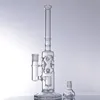 Clear Bongs Hookahs Grosso Beaker Beaker Bong Tubulações De Vidro De Fumadores 14 polegadas Altas Reciclador Dab Rigs Água com tigela de 14mm