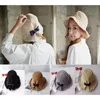 Cloches Studyset Women Fisherman Cap Lady Bow Knitted Outdoor Elegant Foldable Sunshade 모자 흑백