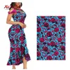 Tecidos africanos de cera de alta qualidade Pure Batik Batik Imprimir ambos os lados multicolor poliéster sewning vestido de festa torrado conjunto 210702