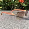 Houten zonnebril mannen gesneden oude klassieke zonnebril tinten voor vrouwen ontwerper retro-accessoires Gafas de sol Frans