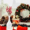 Flores decorativas grinaldas 10 pcs Natal bagas vermelhas hastes artificiais berry picks arranjos florais