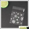 Evenement Feestelijke Gardenclear Cello Snowflake Xmas Cellofaan Sweet Biscuit Bags Party Gunst Home Diy Wrap Supplies Celebration Wrap Dro