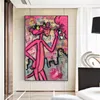 Dipinti Graffiti Pink Panther Canvas Dipinto Poster colorati e Stampe Immagini per la parete da strada per soggiorno Camera da letto Home268T
