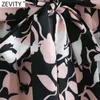 Women Vintage O Neck Flower Print Bow Tied Sashes Casual Slim Midi Dress Office Lady Long Sleeve Chic Vestido DS4810 210420