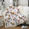 Dekens Love Cute American Staffordshire Terrier Cozy Premium Fleece Deken 3D Gedrukt Sherpa op Bed Home Textiel