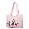 3pcs Shopping Bags Women Canvas Butterfly Prints Large Capacity Hasp Handbag Mix Color