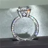 Vintage Princess Diamond Ring Silver Rings Jewelry Engagement Wedding band Rings for Women Men Party Jewelry 830 T21560881