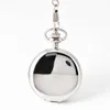 Silver Polishd Double aberto Flip Mechanical Pocket Watch