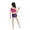 Traje de baño de sirena de dos piezas para niñas, conjunto de Bikini con tirantes de cola de sirena púrpura o arcoíris, traje de baño de princesa para niños de 2 a 10T, 2 estilos