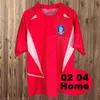 2002 2004 Korea Republic Retro Soccer Jerseys J S PARK 21# J H AHM 19# C W KIM 3# M B HONG 20# Y P LEE 10# Home Red Away Football Shirts