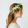 Artificial Garland Wreath Girl Flower Crown White Red Rose Peony Wedding Decoration Bride Headpiece Headwear for Party Holiday Acc254m