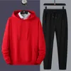 Men's Tracksuits 2022 Autumn Korean Casual Plus Tamanho Sweeter Troushers Duas peças Capuz de capuz Moleton Sudaderas calças Pantalon