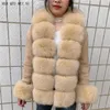 cardigan fourrure véritable manteau chandails tricotés naturels s gilet racoon femmes 210928