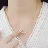 Nouveaux colliers de mode Xf800 collier en or véritable 18 carats bijoux fins pour les femmes conception classique Simple cadeau d'anniversaire 100% pur Au750 chaîne1676252