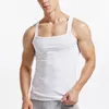 Undershirts Men Summer Vest Home Clothes Solid Cotton Tanks Square Neck Gym Sport Sleeveless Shirt Invisible Undershirt Underwear