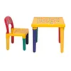 Home Other Furniture Kids Baby Table Chair Set Children Play Letter Education Learning Activity Study Yellow & Red Pattern with Letters